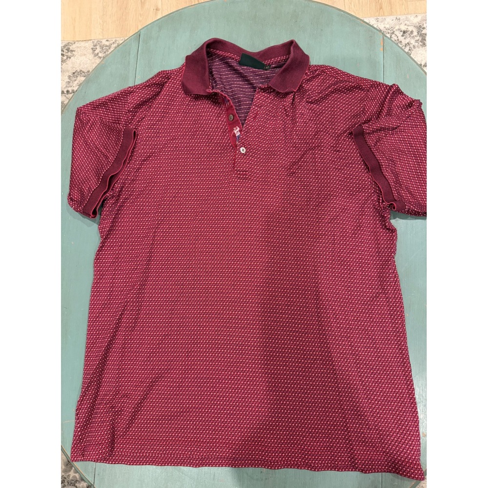 Bobby Jones Collection Mens XL Burgundy Cotton Golf Polo Shirt Made in Italy